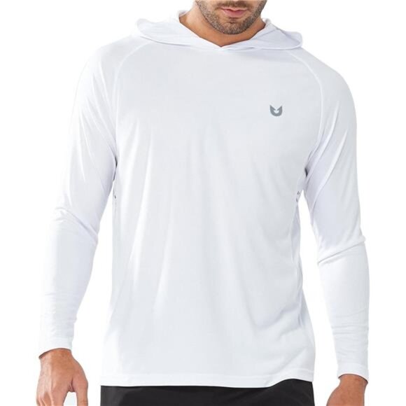 Men's Long Sleeve Hoodie Shirts UPF 50+ Sun Protection Lightweight Rash Guard